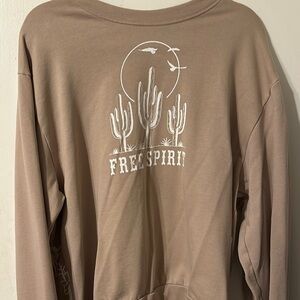 Tan 'Free Spirit' Cactus Sweatshirt